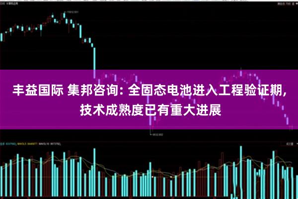 丰益国际 集邦咨询: 全固态电池进入工程验证期, 技术成熟度已有重大进展